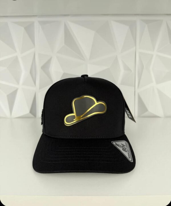 Gold Sombrero Placa Gorra-Negra - Image 2